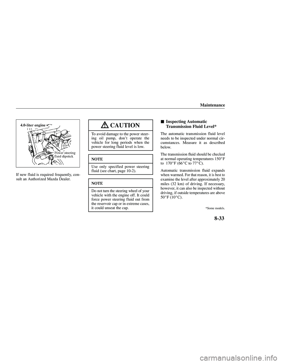 MAZDA MODEL B3000 4WD 2001  Owners Manual 