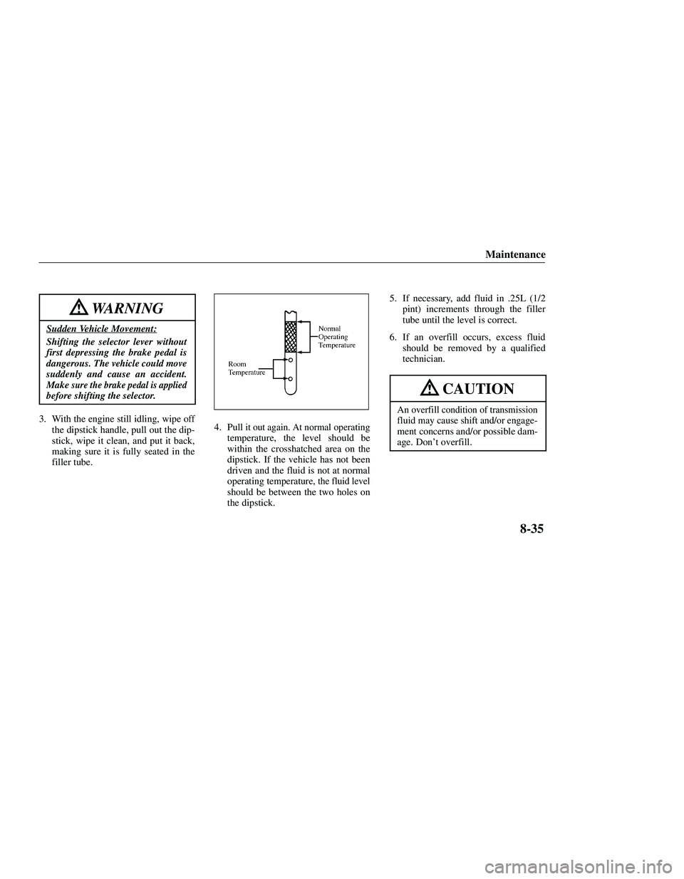 MAZDA MODEL B3000 4WD 2001  Owners Manual 