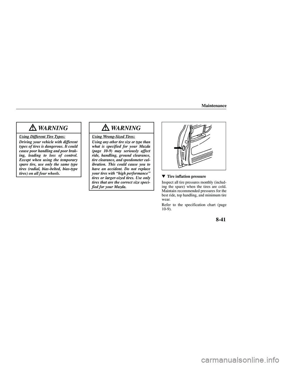 MAZDA MODEL B3000 4WD 2001  Owners Manual 