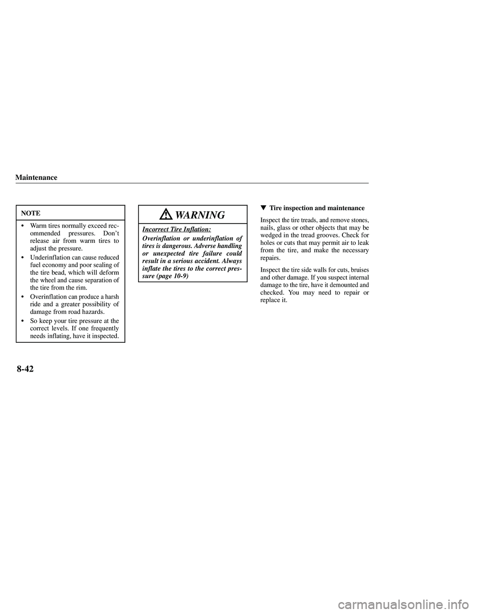 MAZDA MODEL B3000 4WD 2001  Owners Manual 