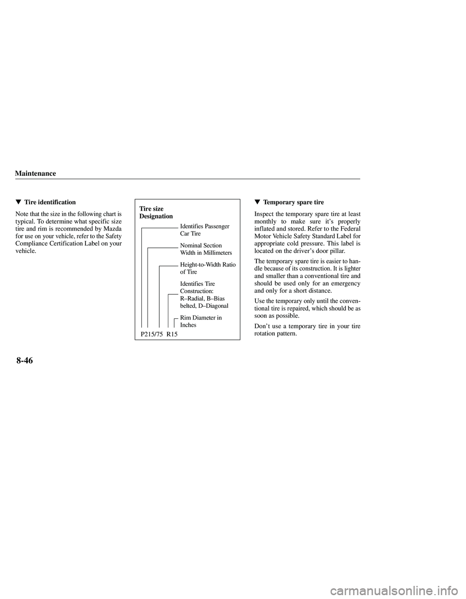 MAZDA MODEL B3000 4WD 2001  Owners Manual 