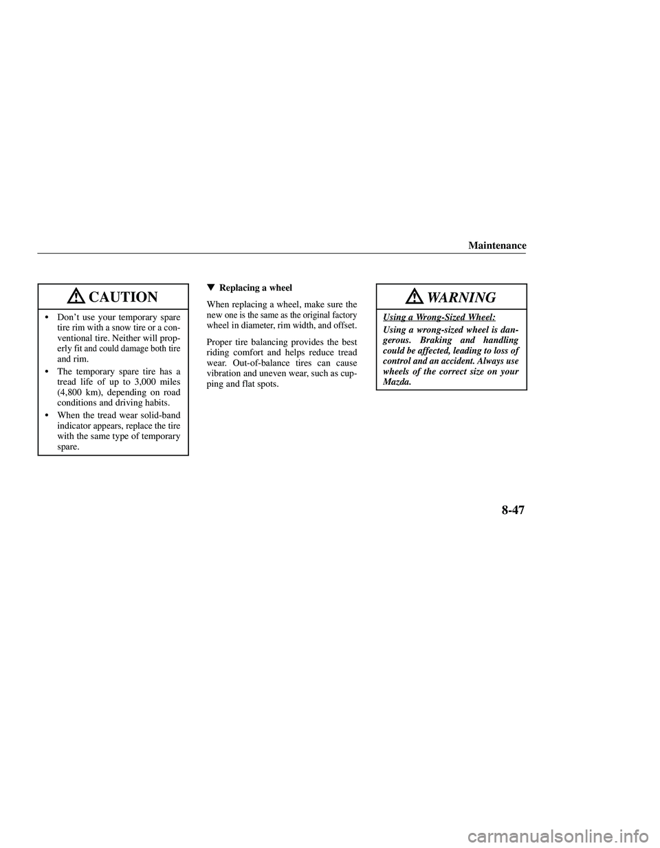 MAZDA MODEL B3000 4WD 2001  Owners Manual 
