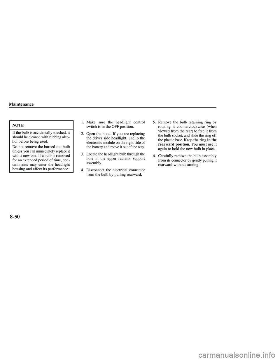 MAZDA MODEL B3000 4WD 2001  Owners Manual 