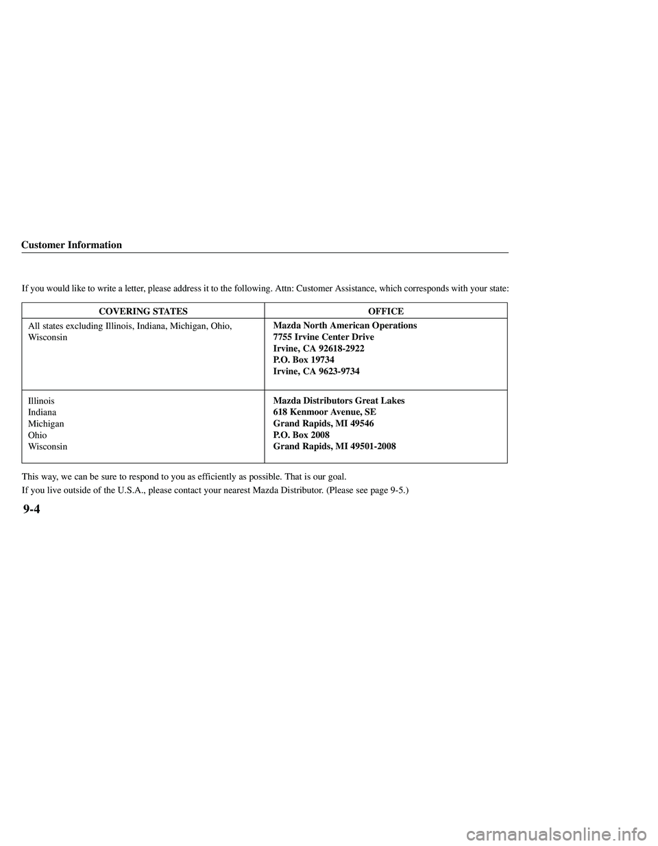 MAZDA MODEL B3000 4WD 2001  Owners Manual 
