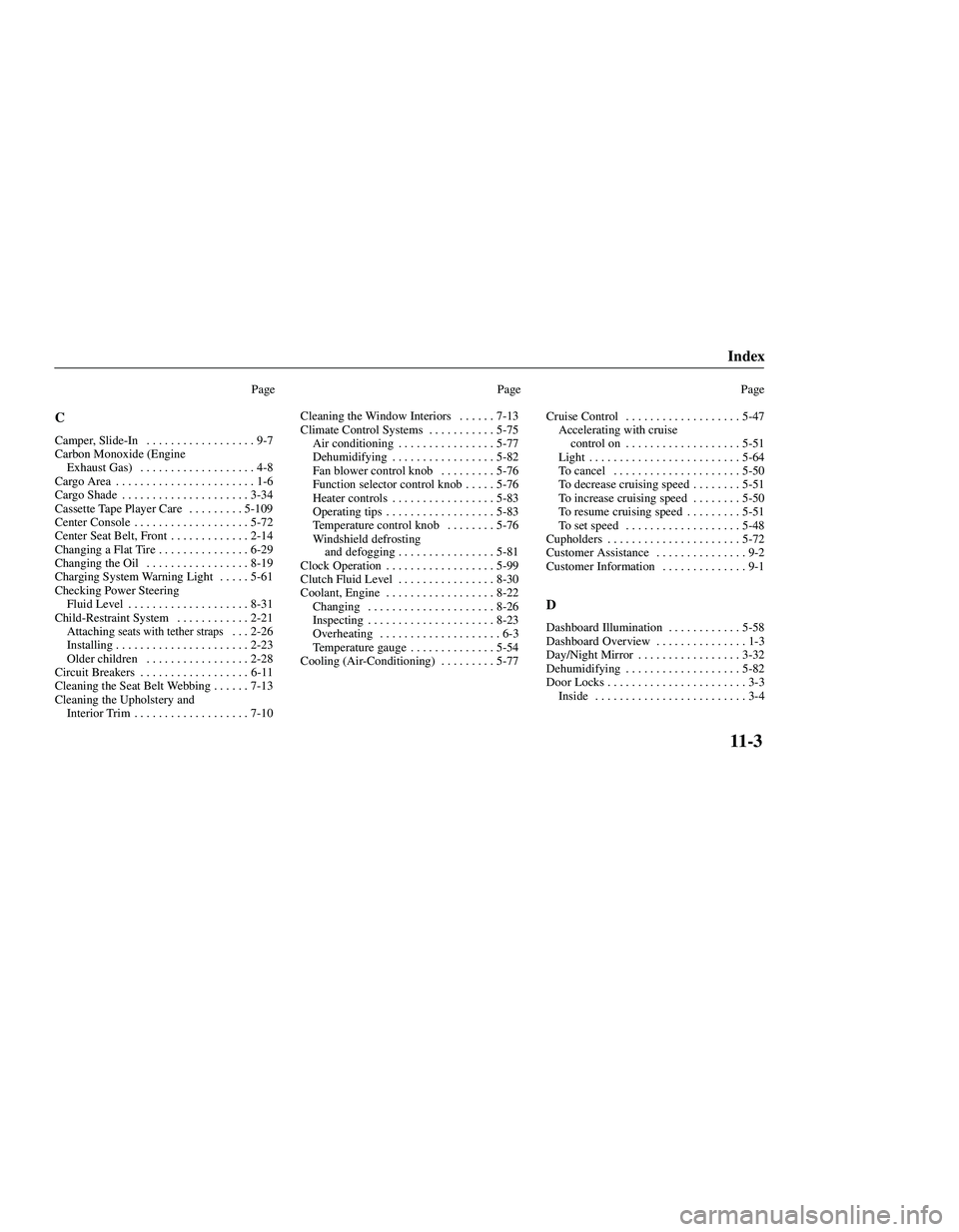 MAZDA MODEL B3000 4WD 2001  Owners Manual 