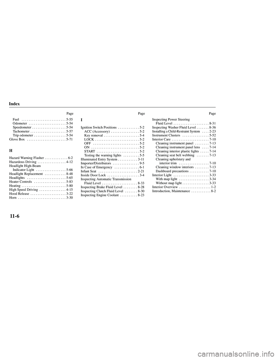 MAZDA MODEL B3000 4WD 2001  Owners Manual 