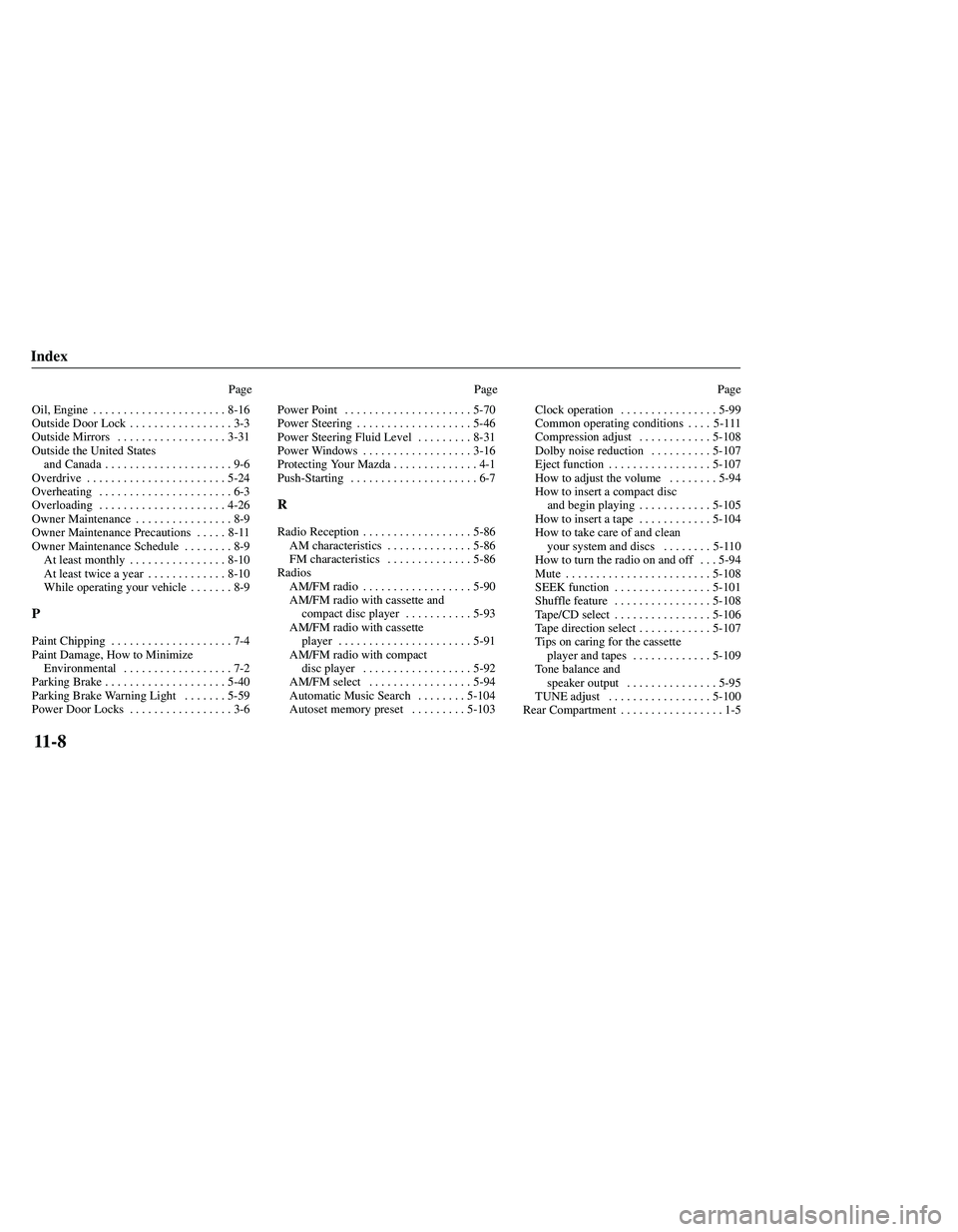 MAZDA MODEL B3000 4WD 2001  Owners Manual 