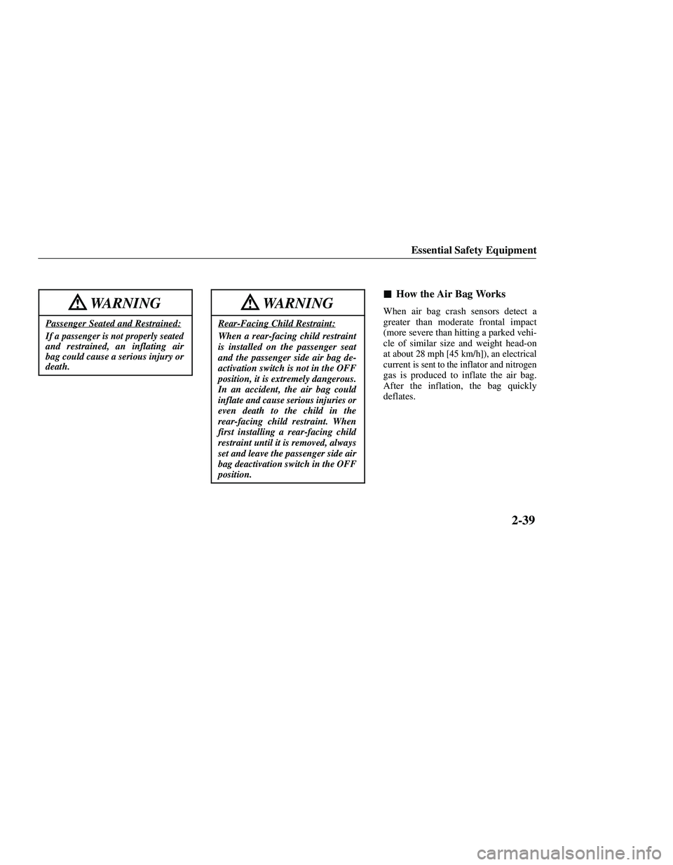 MAZDA MODEL B3000 4WD 2001  Owners Manual 