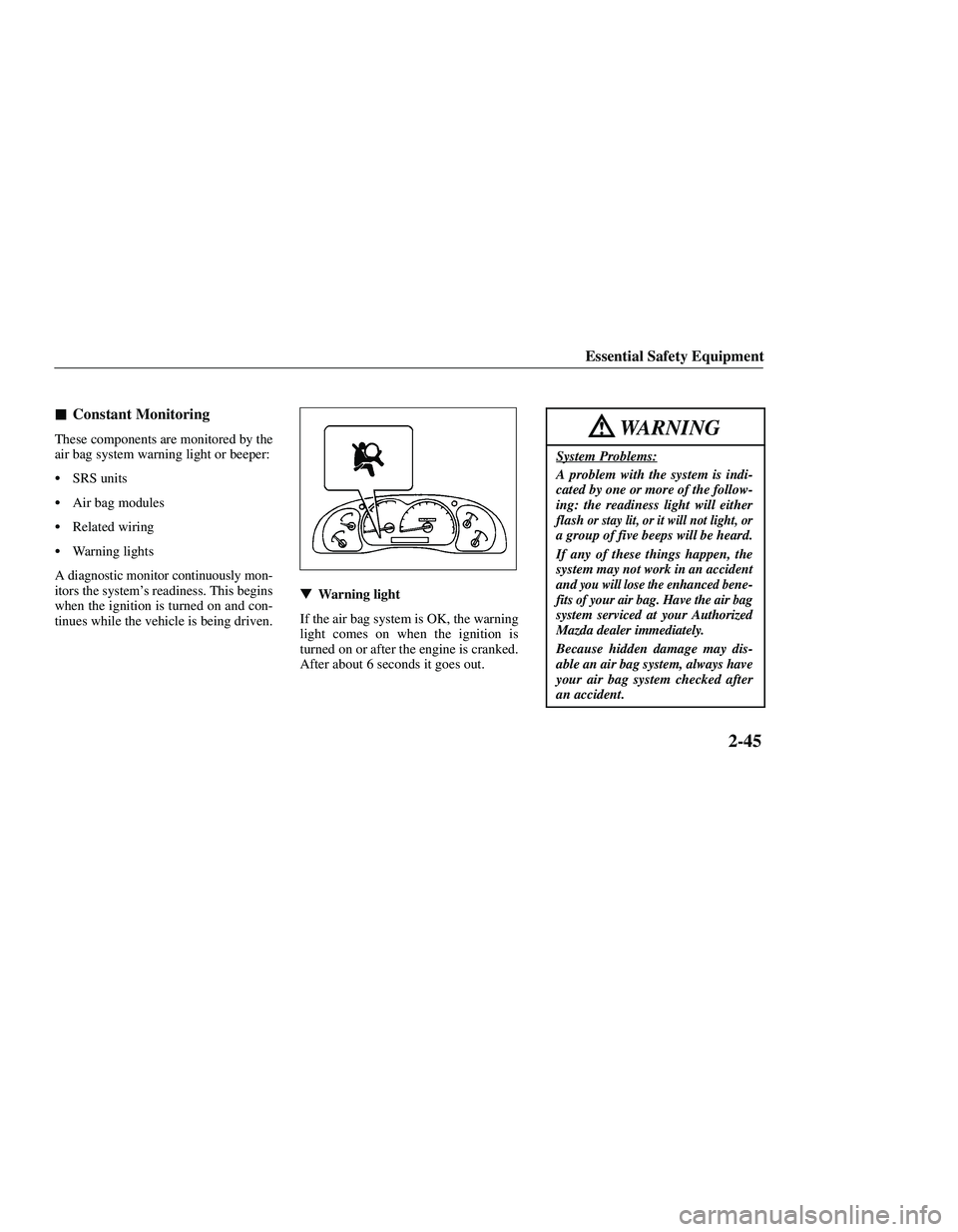 MAZDA MODEL B3000 4WD 2001  Owners Manual 