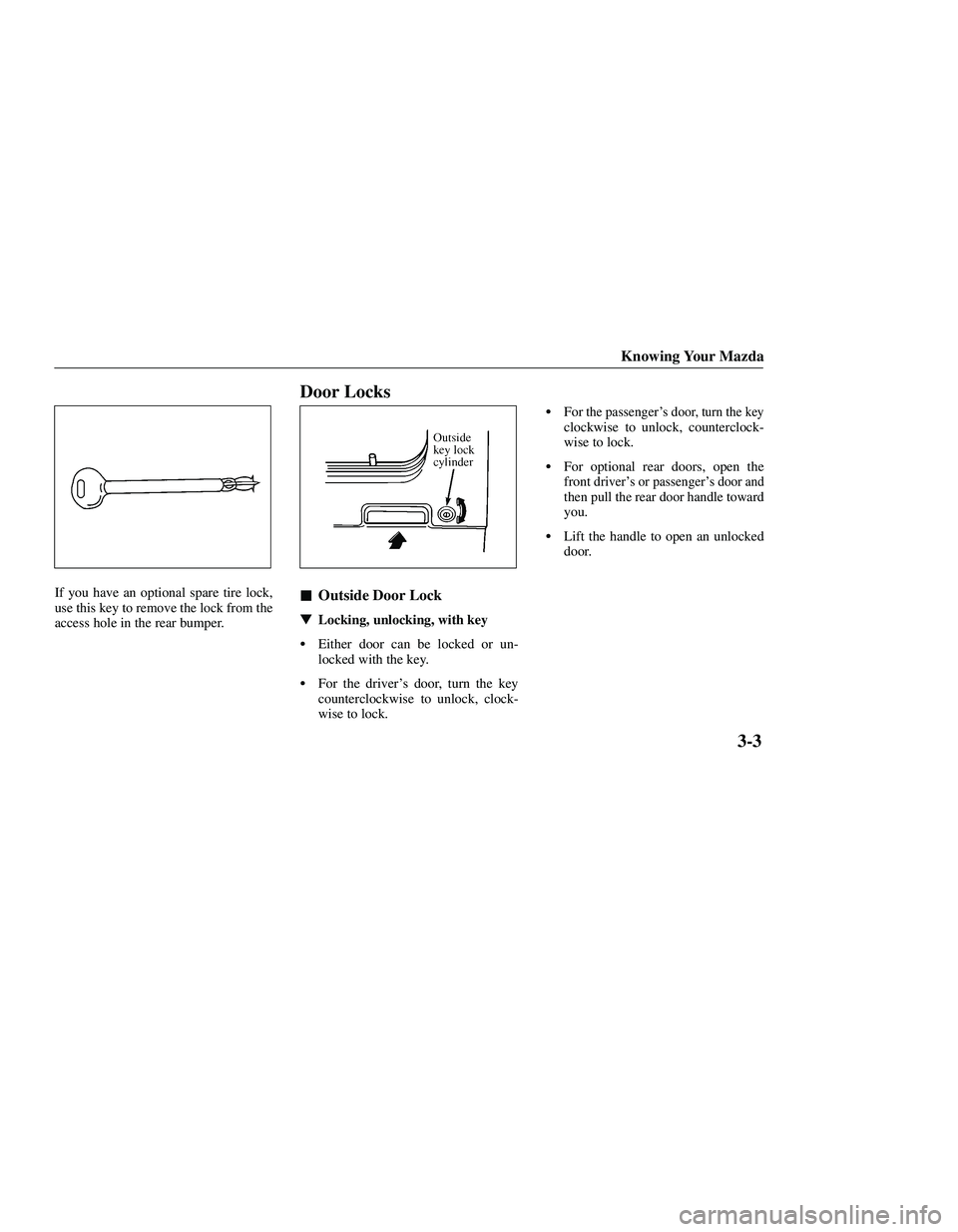 MAZDA MODEL B3000 4WD 2001  Owners Manual 