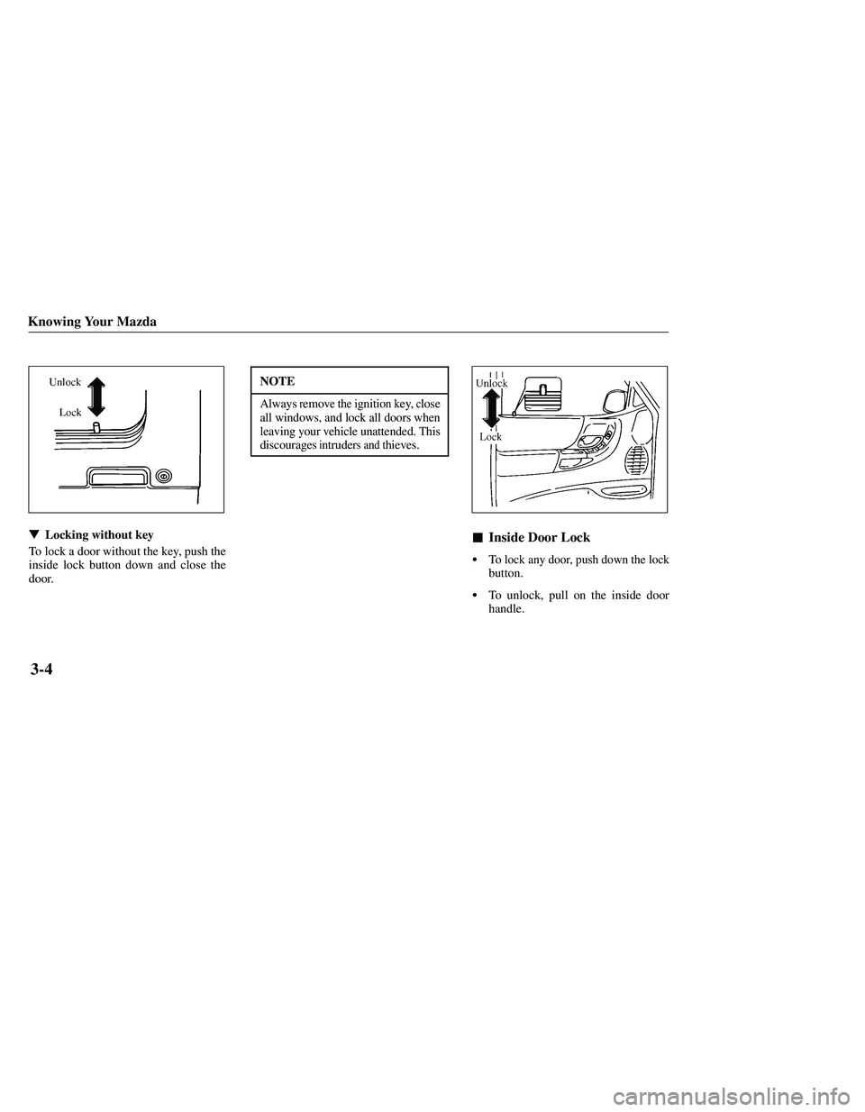 MAZDA MODEL B3000 4WD 2001  Owners Manual 