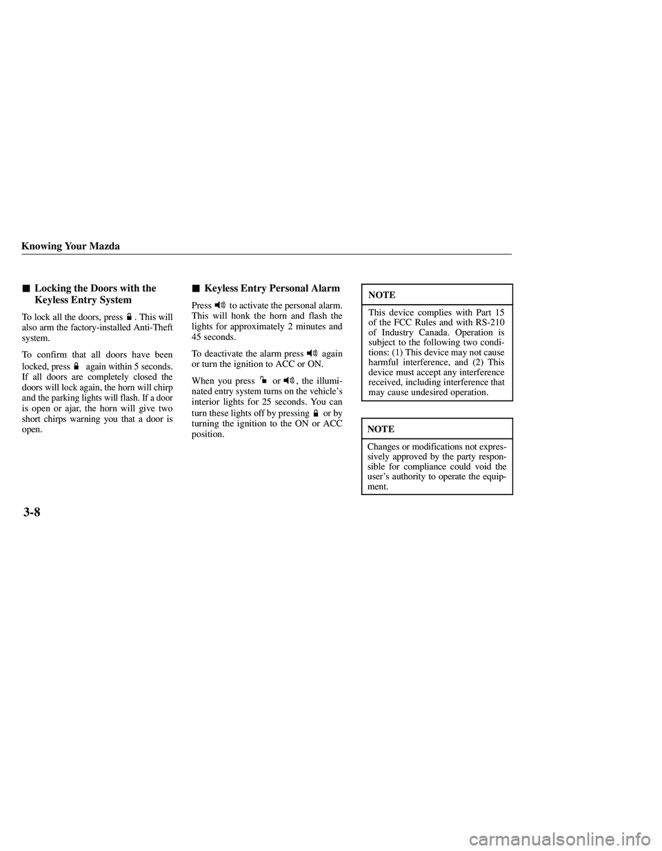 MAZDA MODEL B3000 4WD 2001  Owners Manual 