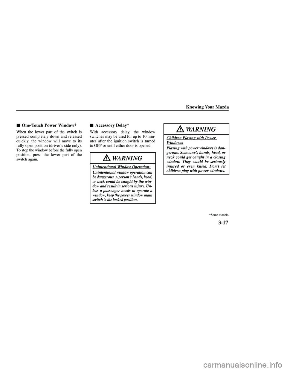 MAZDA MODEL B3000 4WD 2001  Owners Manual 