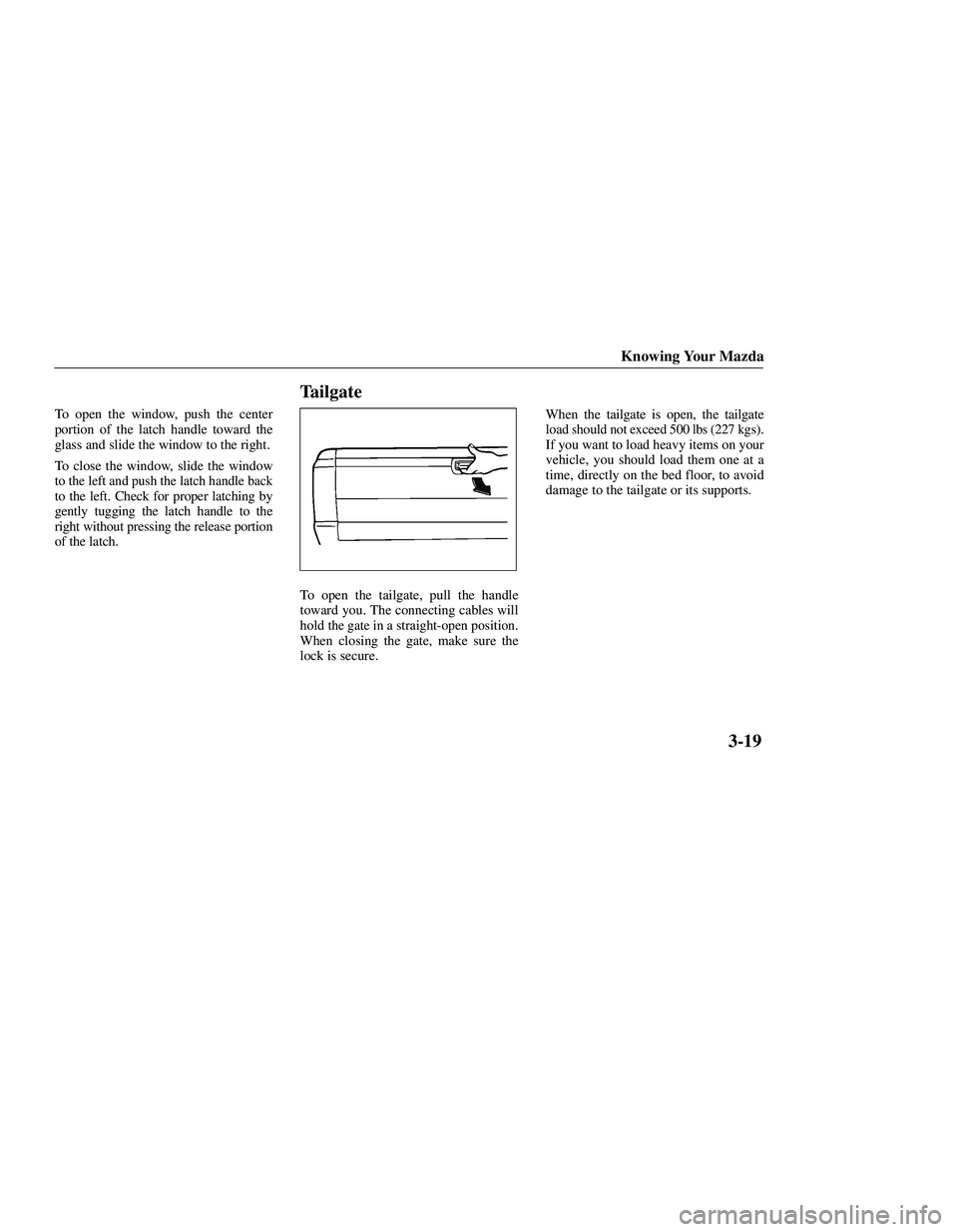 MAZDA MODEL B3000 4WD 2001  Owners Manual 