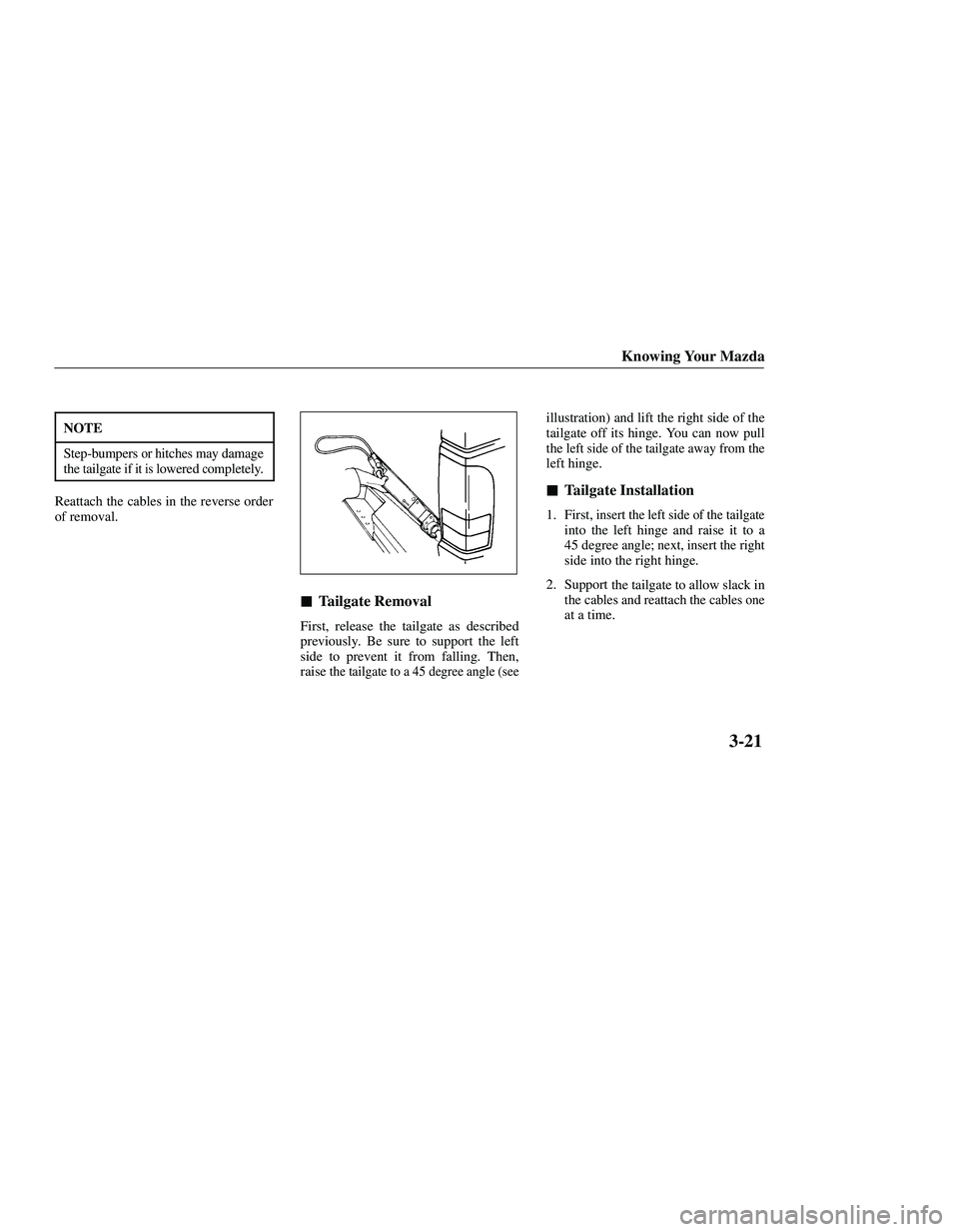 MAZDA MODEL B3000 4WD 2001  Owners Manual 