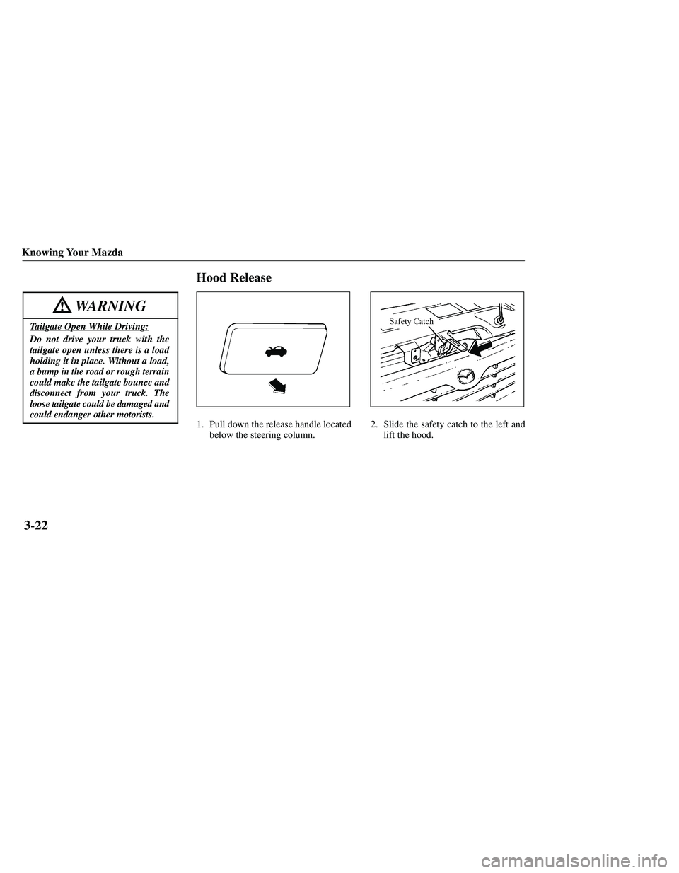 MAZDA MODEL B3000 4WD 2001  Owners Manual 