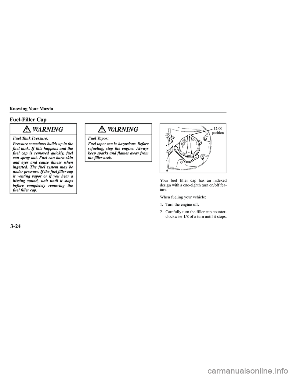 MAZDA MODEL B3000 4WD 2001  Owners Manual 