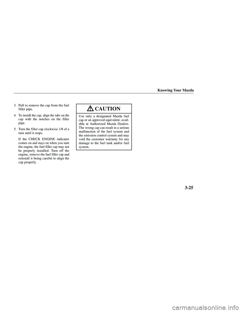 MAZDA MODEL B3000 4WD 2001  Owners Manual 
