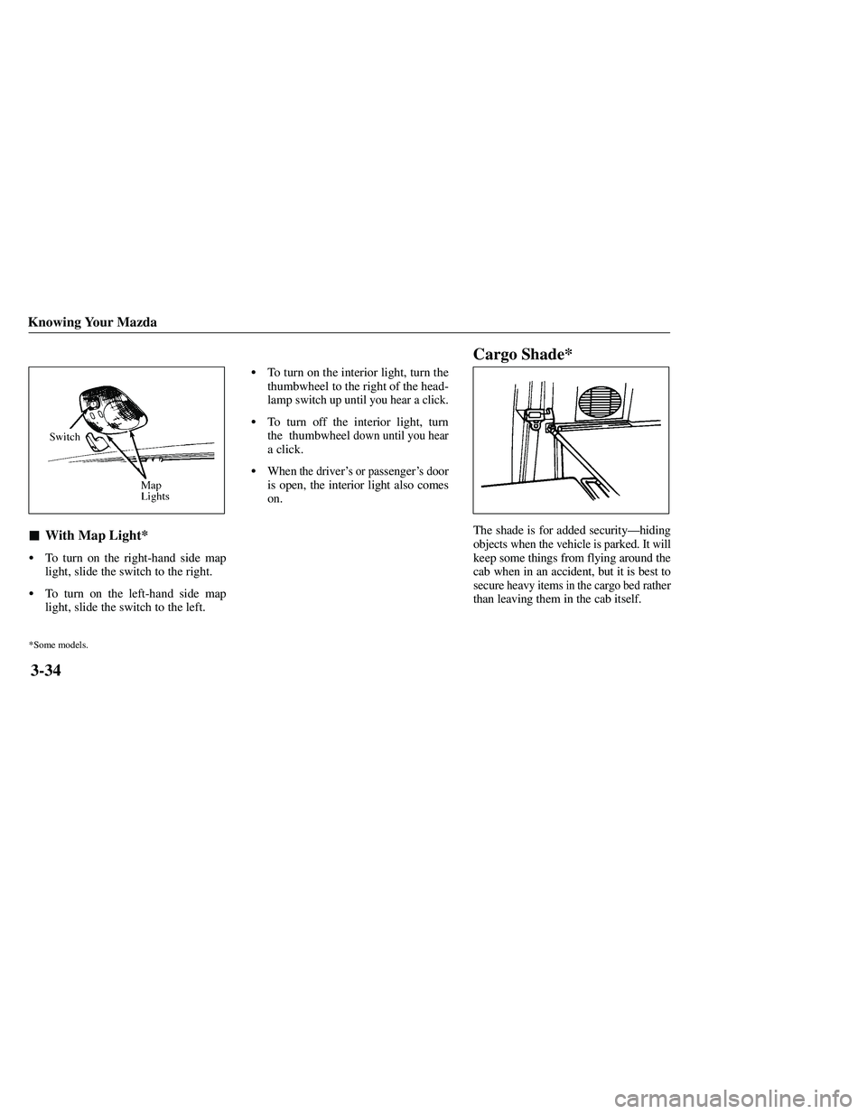 MAZDA MODEL B3000 4WD 2001  Owners Manual 