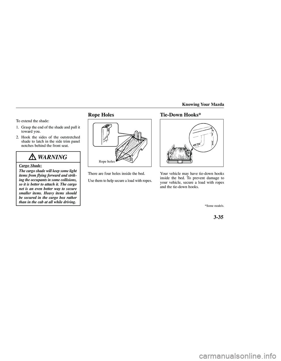 MAZDA MODEL B3000 4WD 2001  Owners Manual 