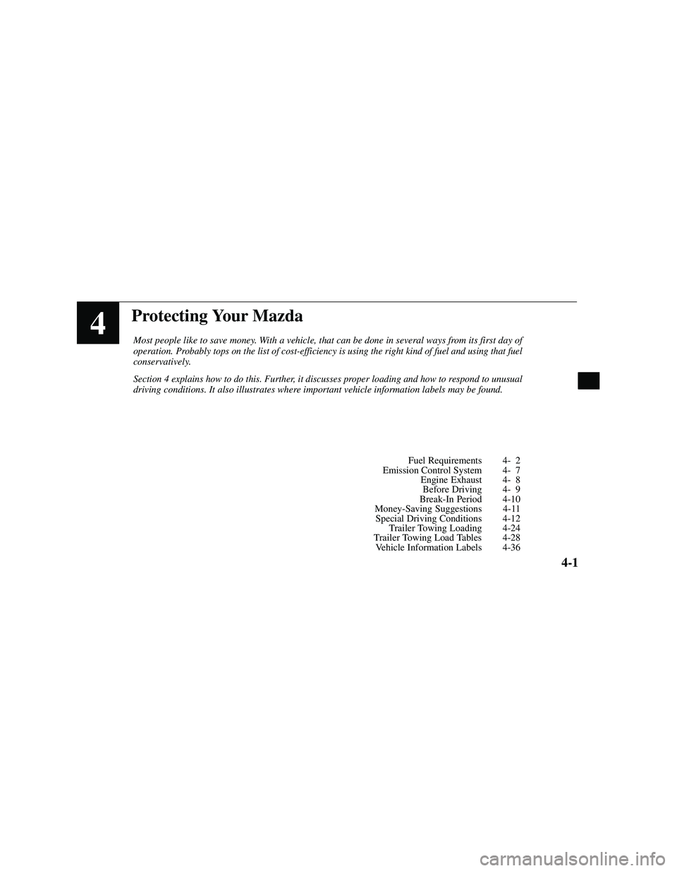 MAZDA MODEL B3000 4WD 2001  Owners Manual 
