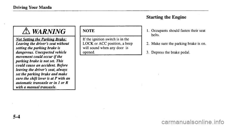 MAZDA MODEL 626 2000  Owners Manual 