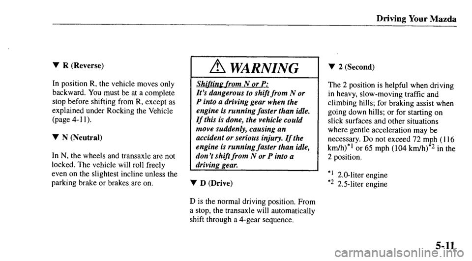 MAZDA MODEL 626 2000  Owners Manual 