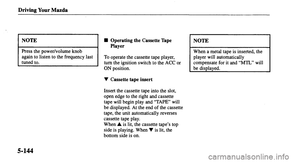 MAZDA MODEL 626 2000  Owners Manual 