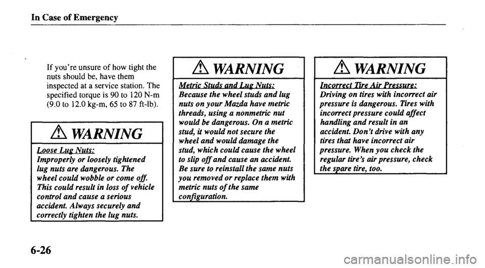MAZDA MODEL 626 2000  Owners Manual 