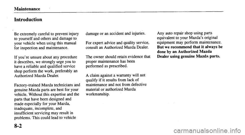 MAZDA MODEL 626 2000  Owners Manual 