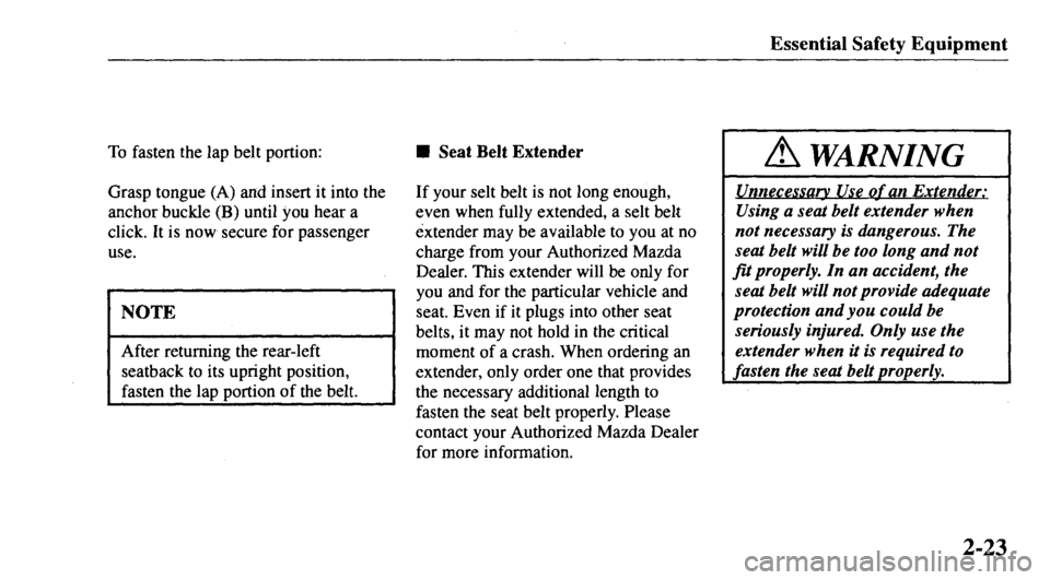 MAZDA MODEL 626 2000  Owners Manual 
