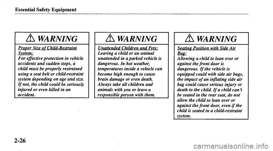 MAZDA MODEL 626 2000  Owners Manual 