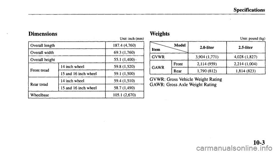 MAZDA MODEL 626 2000  Owners Manual 