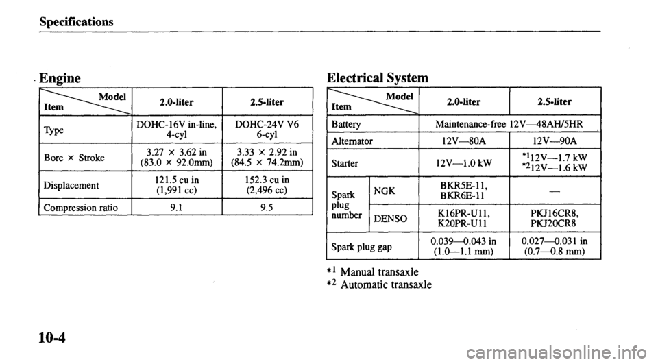 MAZDA MODEL 626 2000  Owners Manual 