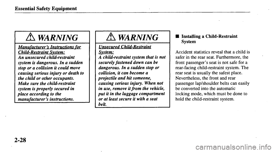MAZDA MODEL 626 2000  Owners Manual 