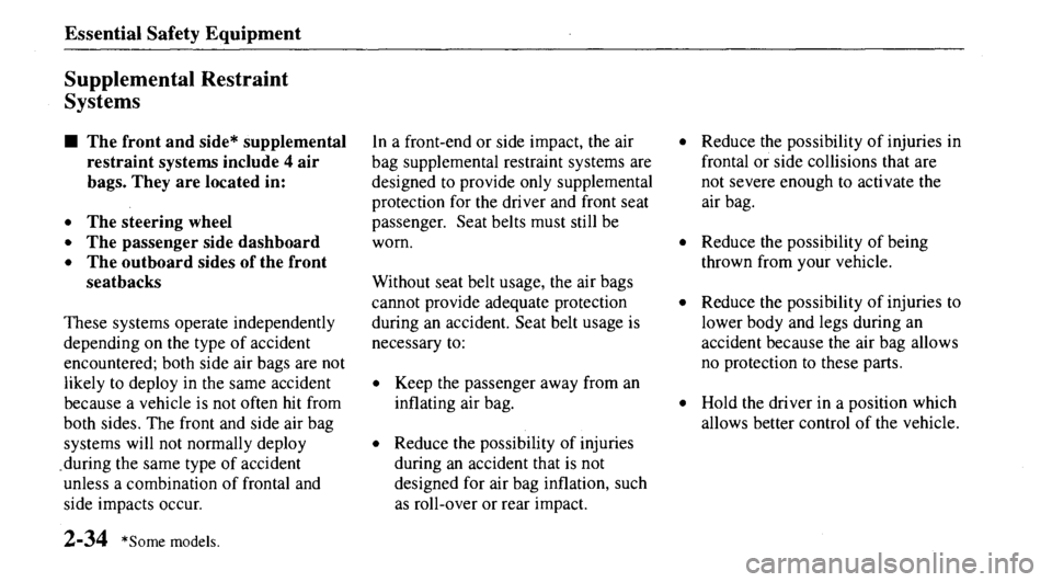 MAZDA MODEL 626 2000  Owners Manual 
