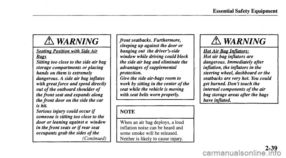 MAZDA MODEL 626 2000  Owners Manual 
