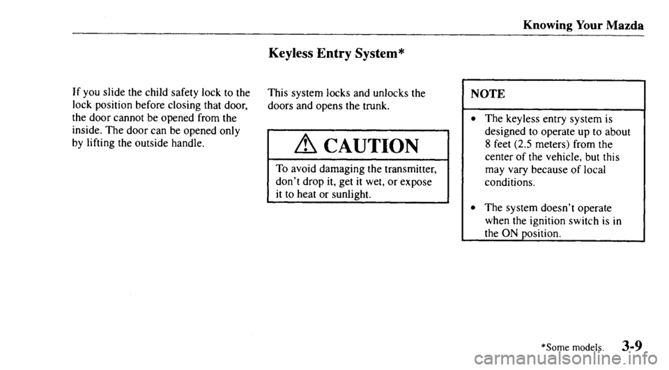 MAZDA MODEL 626 2000  Owners Manual 