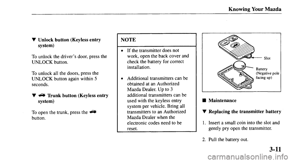MAZDA MODEL 626 2000  Owners Manual 
