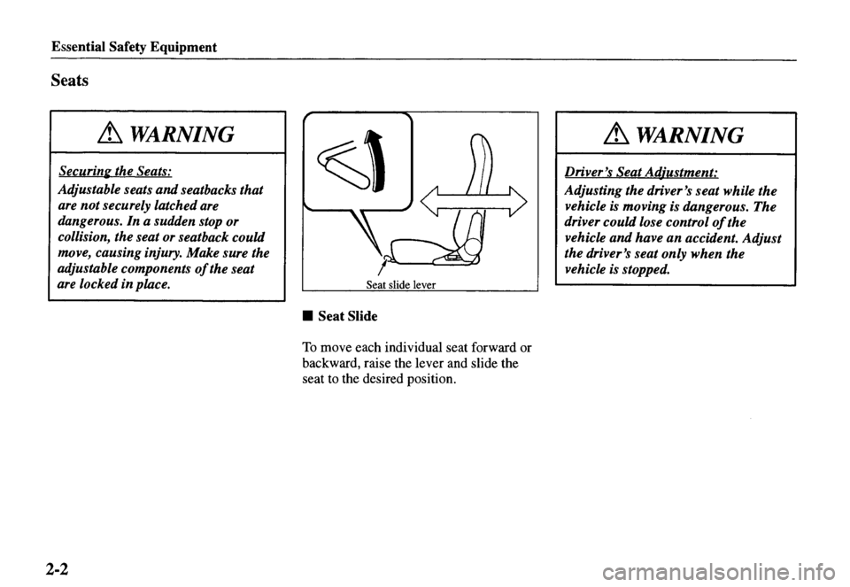 MAZDA MODEL MX-5 MIATA 2000  Owners Manual 