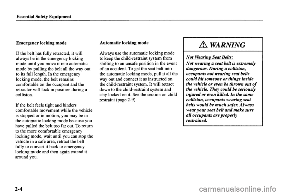 MAZDA MODEL MX-5 MIATA 2000  Owners Manual 
