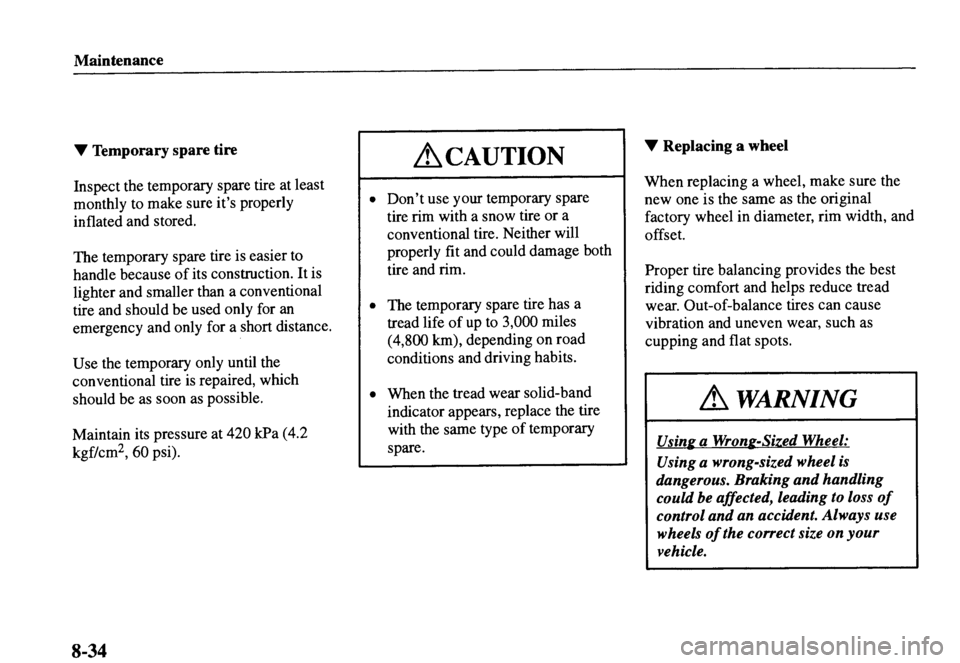 MAZDA MODEL MX-5 MIATA 2000  Owners Manual 