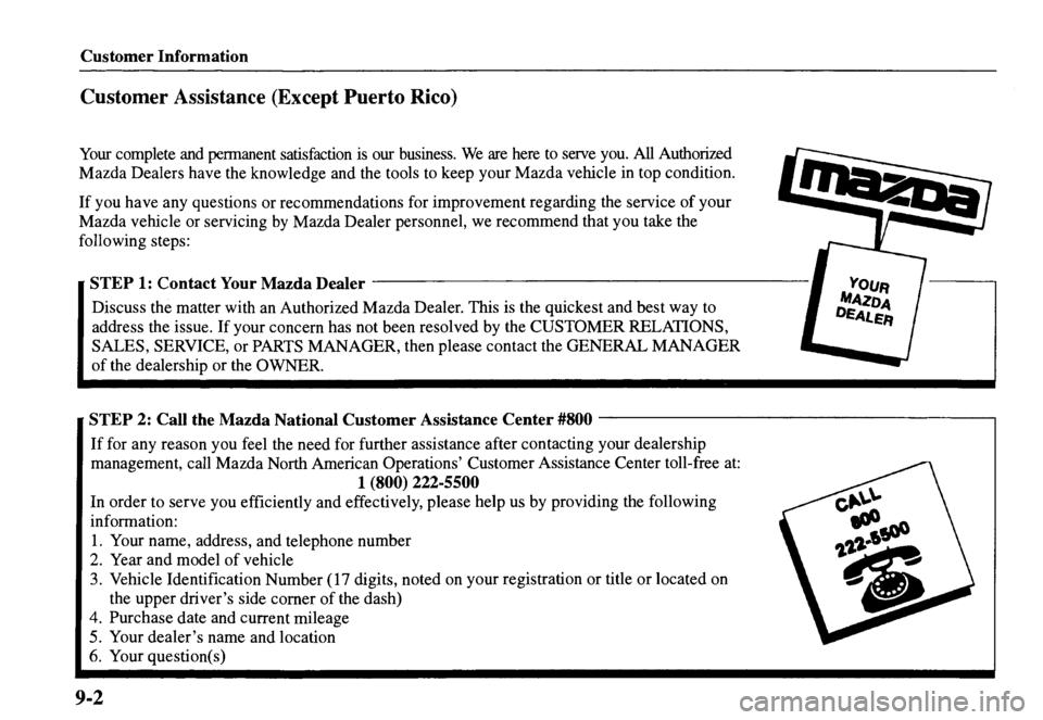 MAZDA MODEL MX-5 MIATA 2000  Owners Manual 