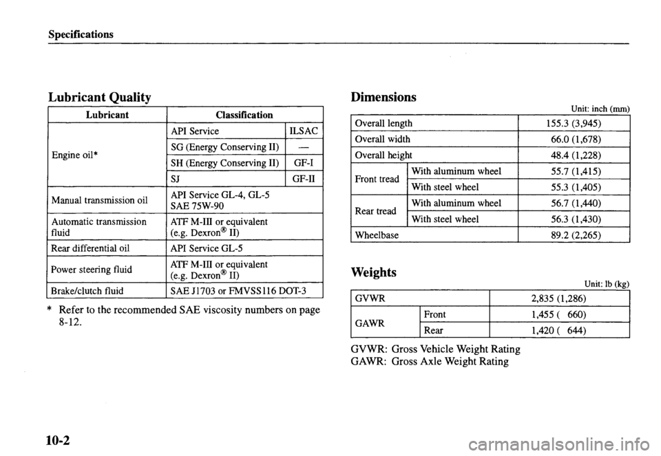 MAZDA MODEL MX-5 MIATA 2000  Owners Manual 
