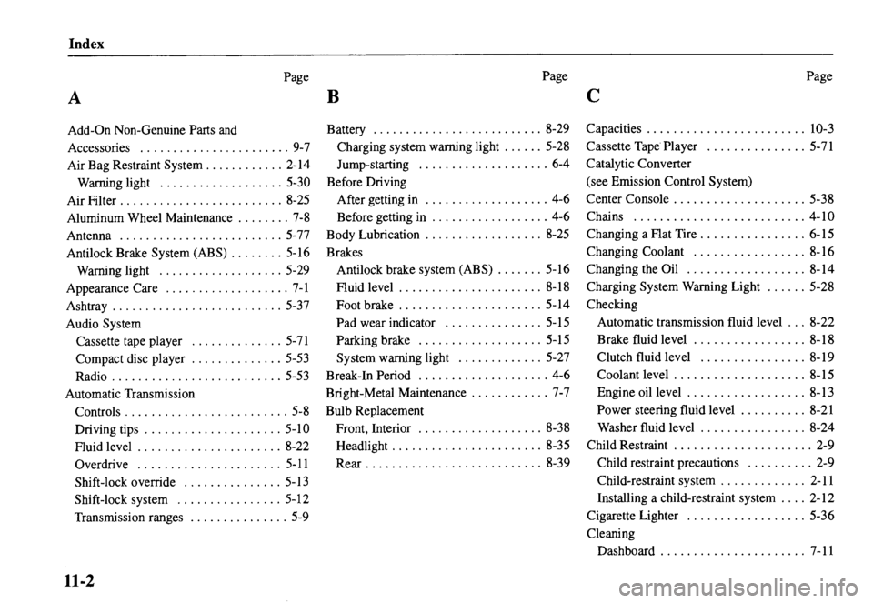 MAZDA MODEL MX-5 MIATA 2000  Owners Manual 