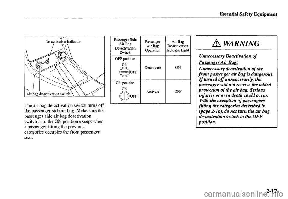 MAZDA MODEL MX-5 MIATA 2000  Owners Manual 