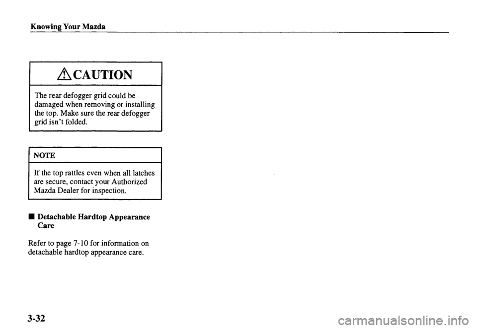 MAZDA MODEL MX-5 MIATA 2000  Owners Manual 