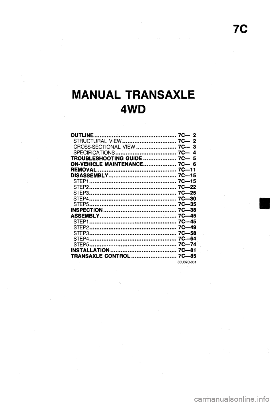 MAZDA 323 1988  Workshop Manual 