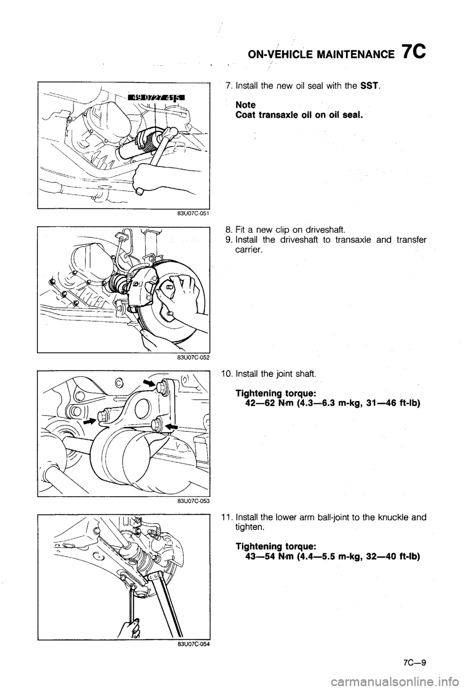 MAZDA 323 1988  Workshop Manual 