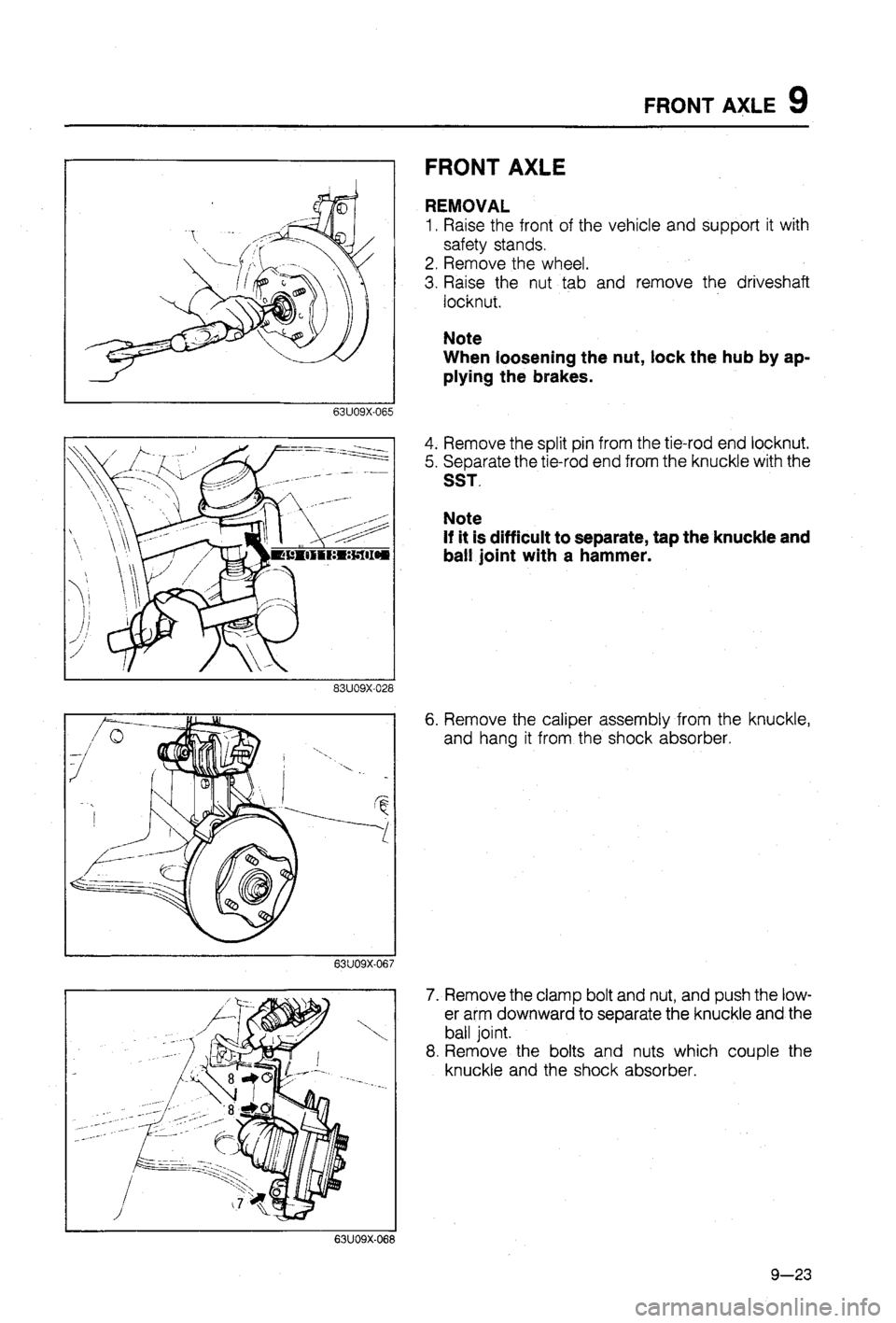 MAZDA 323 1988  Workshop Manual 